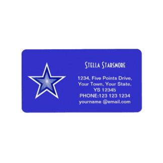 Dark Blue Star 'Name' text label blue