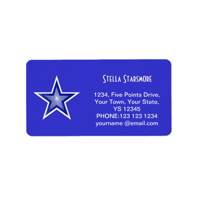 Dark Blue Star 'Name' text label blue (Front)