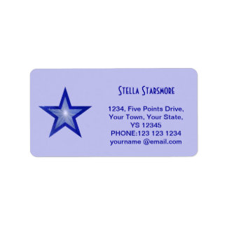 Dark Blue Star 'Name' text label pale blue