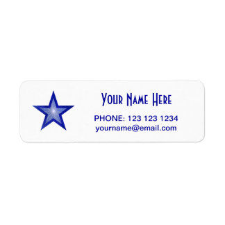 Dark Blue Star 'Name' text label small white