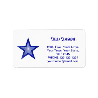 Dark Blue Star 'Name' text label white