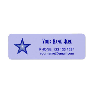 Dark Blue Star 'Name' text small pale blue