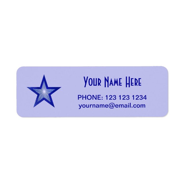 Dark Blue Star 'Name' text small pale blue (Front)