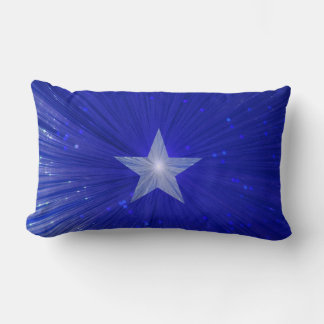 Dark Blue Star printed throw pillow