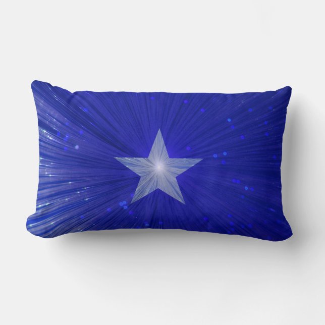 Dark Blue Star printed throw pillow (Front)