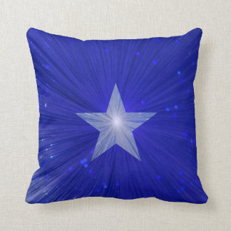 Dark Blue Star printed throw pillow square