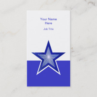 Dark Blue Star purple white vertical Business Card