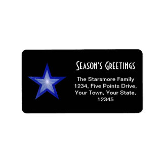 Dark Blue Star 'Season's Greetings' address black Label
