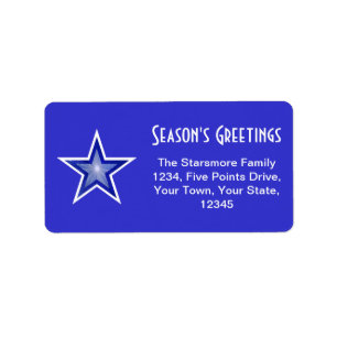 Dark Blue Star 'Season's Greetings' address blue Label