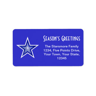 Dark Blue Star 'Season's Greetings' address blue Label