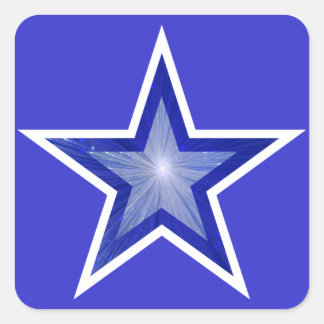 Dark Blue Star square sticker blue