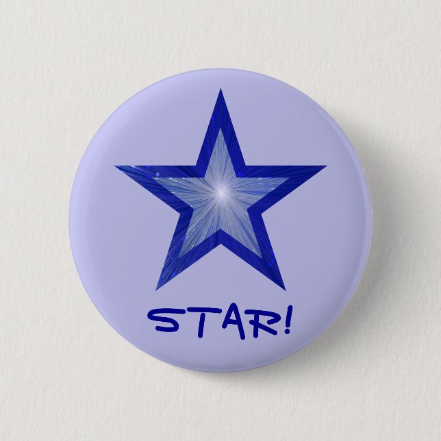 Dark Blue Star 'STAR!' button pale blue (Front)