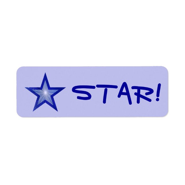 Dark Blue Star "STAR!" label small pale blue (Front)