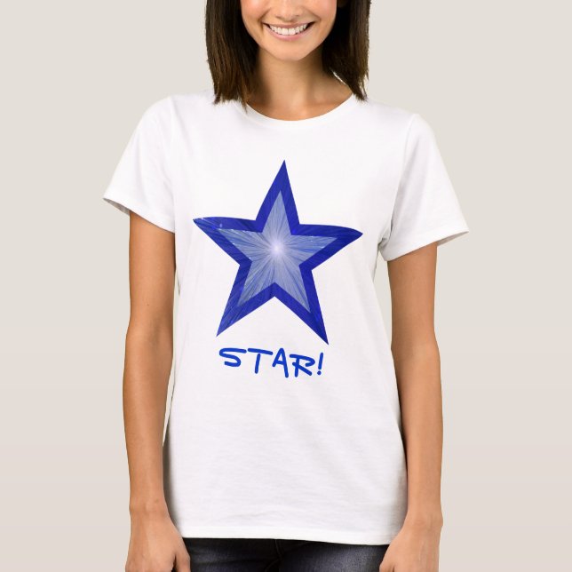 Dark Blue Star 'Star' ladies t-shirt white (Front)