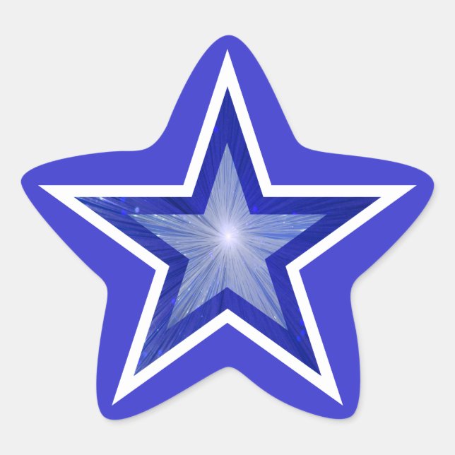 Dark Blue Star star-shape sticker blue (Front)
