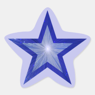 Dark Blue Star star-shape sticker pale blue