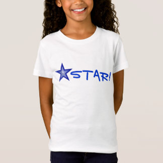 Dark Blue Star 'STAR!' small star t-shirt girl's