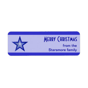 Dark Blue Star stripe Merry Christmas text pale