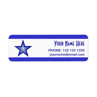 Dark Blue Star stripe 'Name' text small white