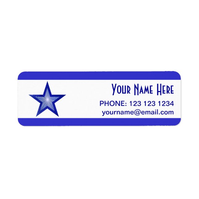 Dark Blue Star stripe 'Name' text small white (Front)