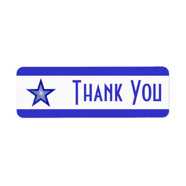 Dark Blue Star stripe 'Thank you' small white (Front)