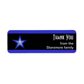 Dark Blue Star stripe 'Thank You' text small black