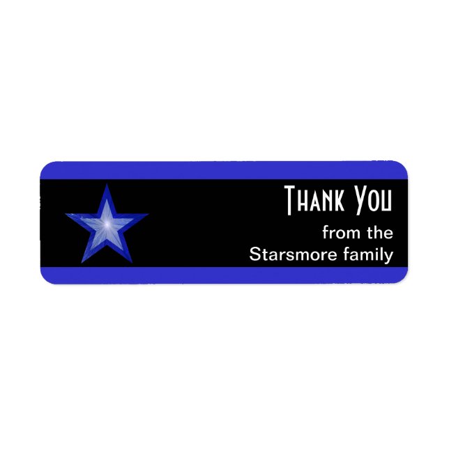 Dark Blue Star stripe 'Thank You' text small black (Front)