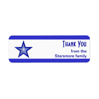 Dark Blue Star stripe 'Thank You' text small white