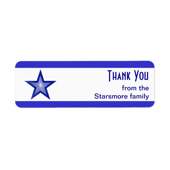 Dark Blue Star stripe 'Thank You' text small white (Front)
