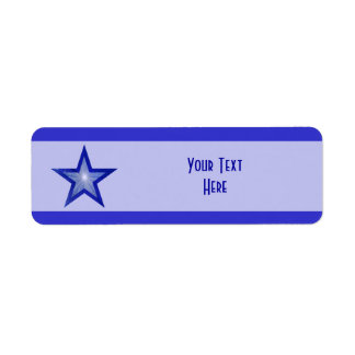 Dark Blue Star stripe 'Your Text' pale blue