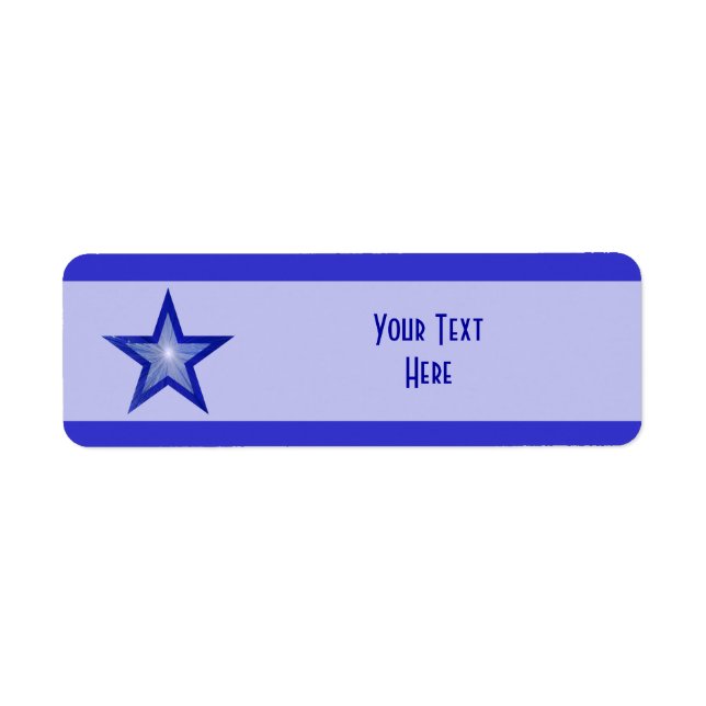 Dark Blue Star stripe 'Your Text' pale blue (Front)