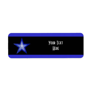 Dark Blue Star stripe 'Your Text' white black