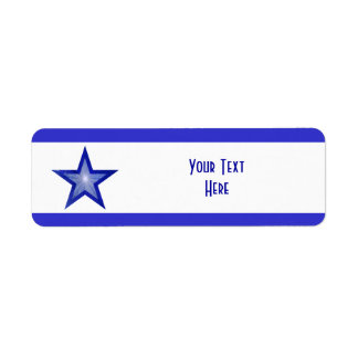 Dark Blue Star stripe 'Your Text' white small