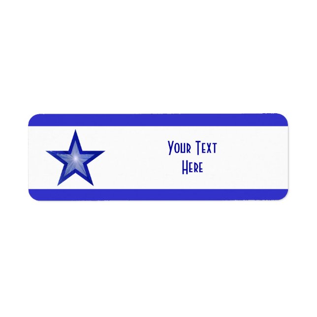 Dark Blue Star stripe 'Your Text' white small (Front)