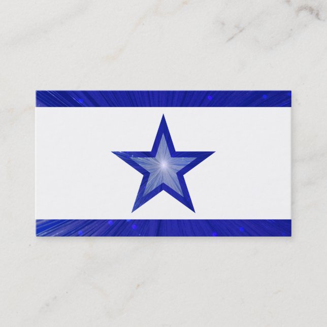 Dark Blue Star stripes business card white (Front)