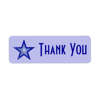 Dark Blue Star 'Thank you' small pale blue