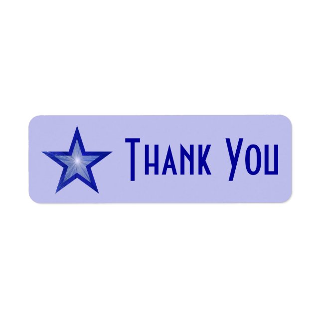Dark Blue Star 'Thank you' small pale blue (Front)