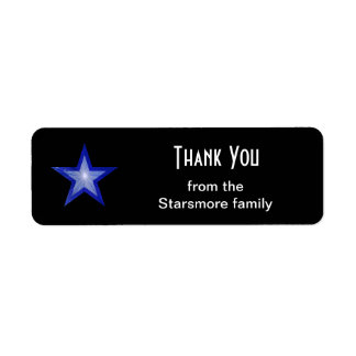 Dark Blue Star 'Thank You' text small black