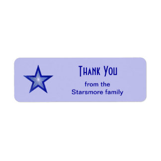 Dark Blue Star 'Thank You' text small pale blue