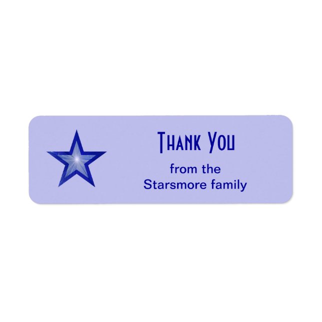 Dark Blue Star 'Thank You' text small pale blue (Front)