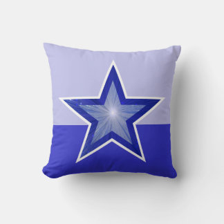 Dark Blue Star throw pillow square two colour blue
