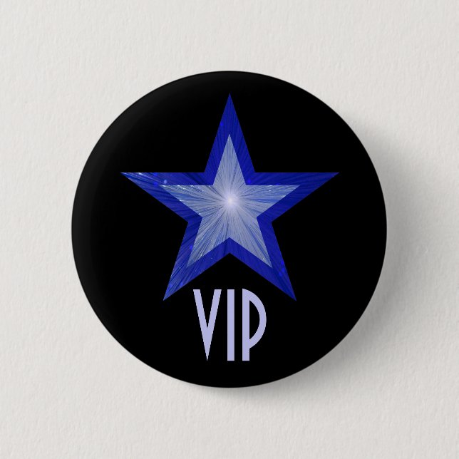 Dark Blue Star 'VIP' button black (Front)