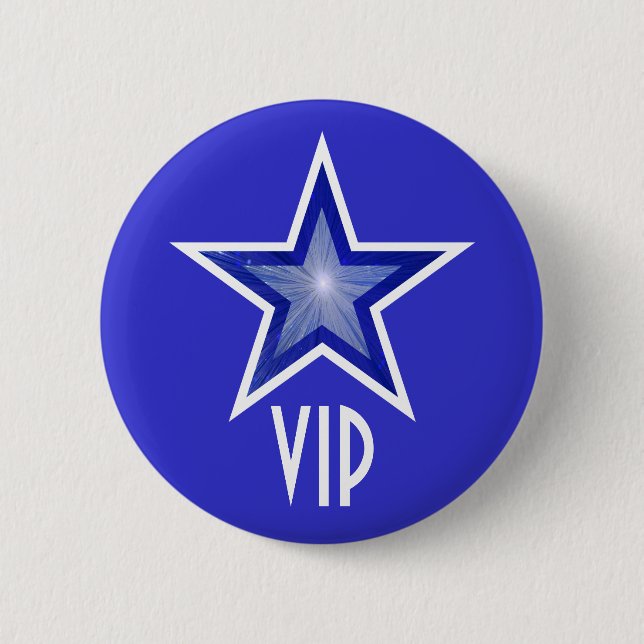 Dark Blue Star 'VIP' button blue (Front)