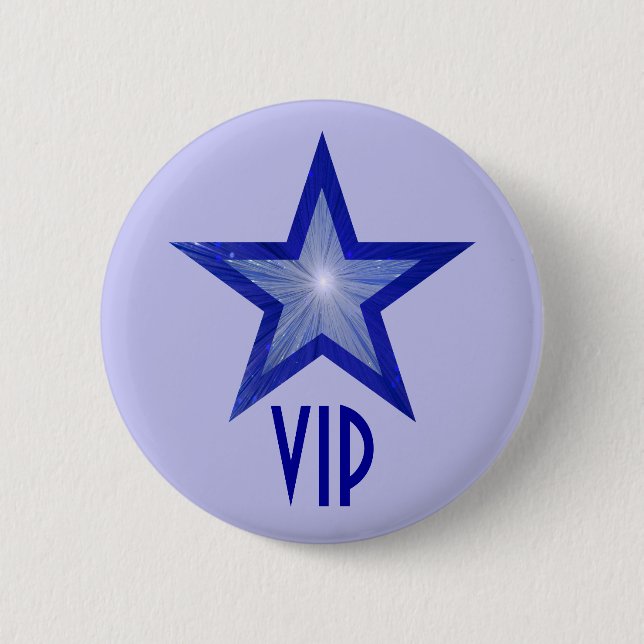 Dark Blue Star 'VIP' button pale blue (Front)