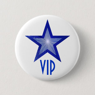 Dark Blue Star 'VIP' button white