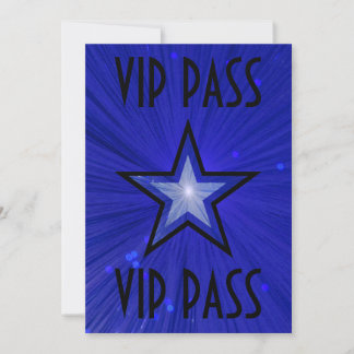 Dark Blue Star 'VIP PASS' invitation black