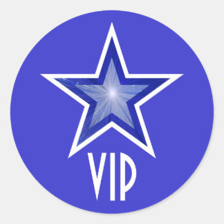 Dark Blue Star VIP round sticker blue