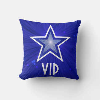 Dark Blue Star 'VIP' throw pillow square