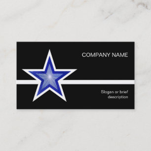 Dark Blue Star white line business card black