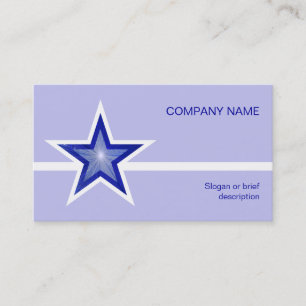 Dark Blue Star white line pale blue Business Card